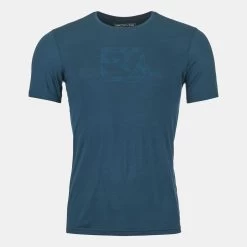 Ortovox 120 Cool Tec MTN Logo TS Bergshirt -Draussen Geschäft 88160 55901 120 cool tec mtn logo ts m petrol blue b 01 1
