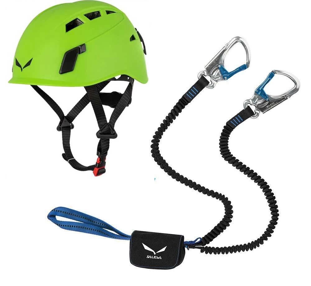Klettersteigset Salewa Premium Attac + Salewa Toxo 3.0 GreenKlettersteighelm 3 Klettersteigset Salewa Premium Attac + Salewa Toxo 3.0 GreenKlettersteighelm