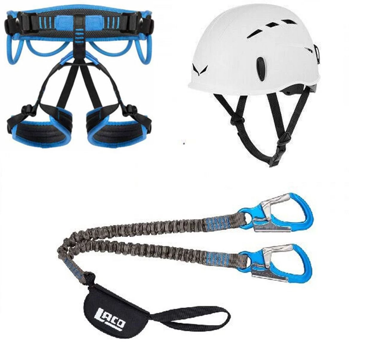 Klettersteigset LACD Via Ferrata Pro Evo 2.0 Start Gurt + Salewa Toxo Kletterhelm 3 Klettersteigset LACD Via Ferrata Pro Evo 2.0 Start Gurt + Salewa Toxo Kletterhelm